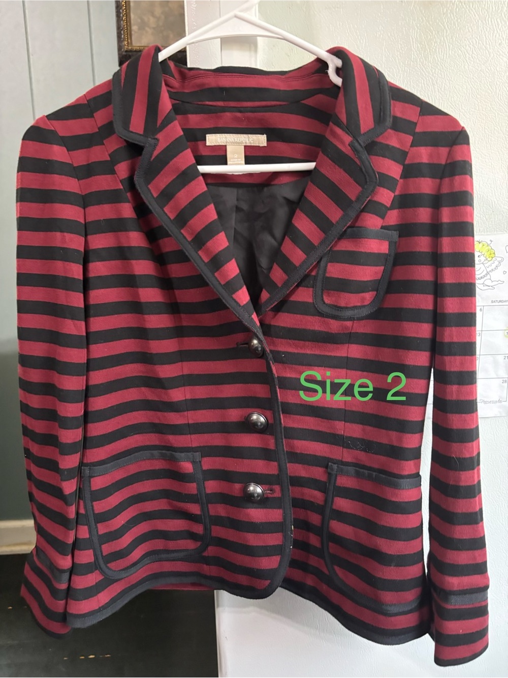 Banana republic Women’s Striped Blazer Jacket in Burgundy and Black
